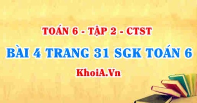 Bài 4 trang 31 SGK Toán 6 Tập 2 Chân trời sáng tạo